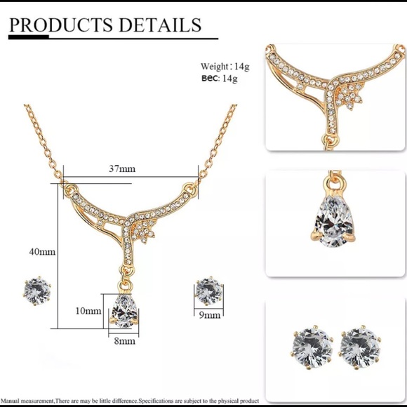 Party Crystal Rhinestone Necklace and Earrings - Picture 6 of 6